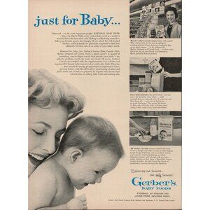 1954 Gerber Baby Foods Vintage Print Ad (L5)